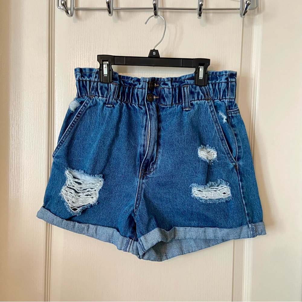 NWOT Forever 21 Paper bag High-Waisted Denim Jean Shorts